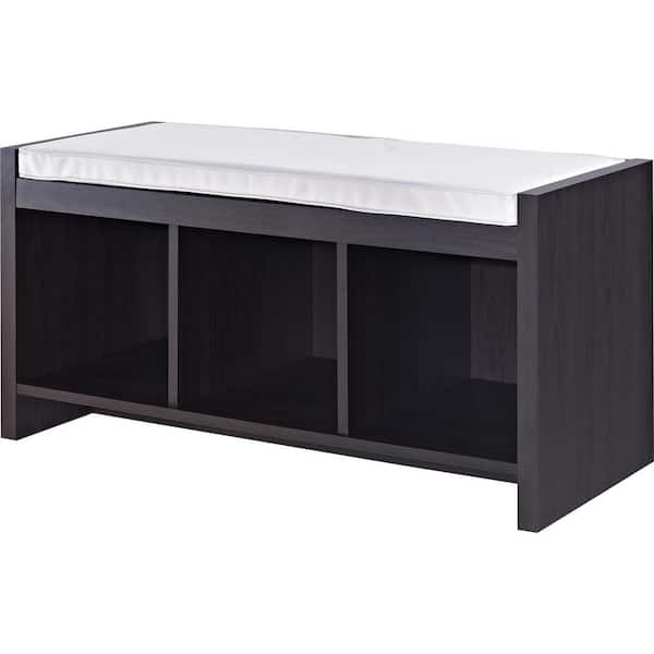 Ameriwood Home Pebblebrook Espresso Storage Bench