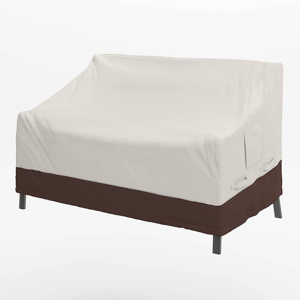 38 in. D x 54 in. W x 29 in. H White Deep Outdoor Lounge Sofa Outdoor Patio