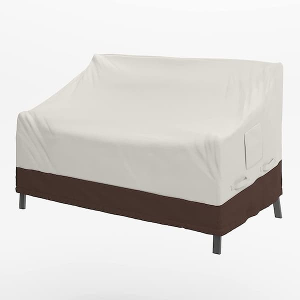 Unbranded 38 in. D x 54 in. W x 29 in. H White Deep Outdoor Lounge Sofa Outdoor Patio Cover (2-Seater)