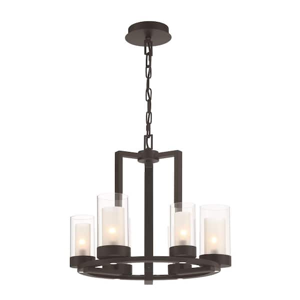 Home Decorators Collection Samantha 6-Light Round Chandelier Integrated LED Down MB CFGs Matte Black, Dining Room Chandelier