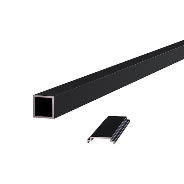 6 ft. W Black Narrow Picket and Spacer Aluminum Deck Railing For 42 In High System