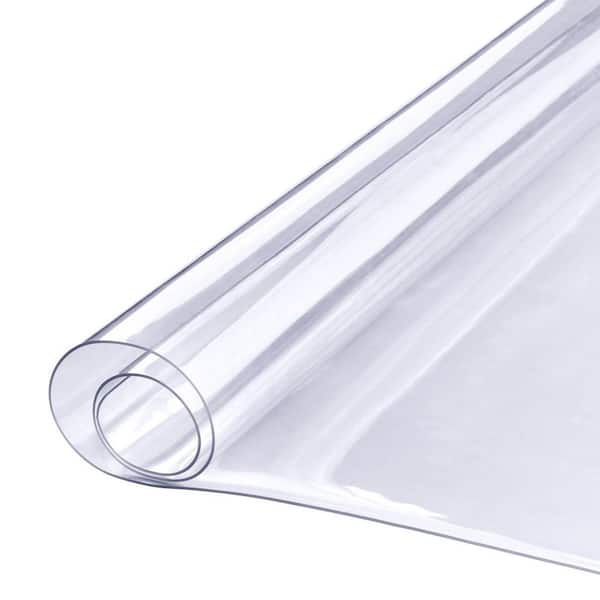 Clear Table Cover Protector, 12 x 24 in. /306 x 614 mm Table Cover, 1.5 mm Thick PVC Plastic Tablecloth, Waterproof