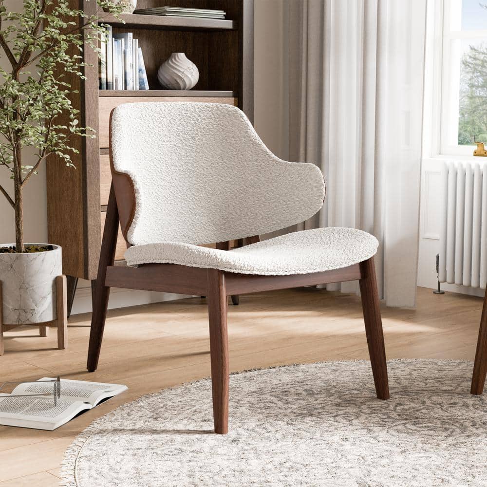 Creekside Walnut Boucle Fabric Accent Chair With Leatherette Back price history on PriceWatchPro