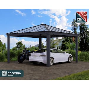 Colorado 14 ft. x 14 ft. Gray/Gray Opaque Outdoor Metal Carport