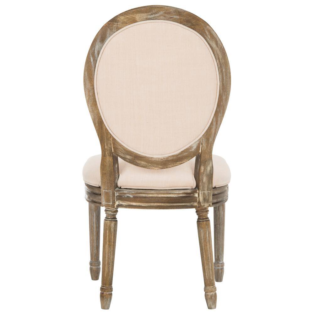 Beige Velvet Upholstered Tufted Side Chair Set with Medium Wood Frame