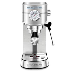 CM5418-20Cups Silver Stainless Steel Espresso Machine with Milk Frother
