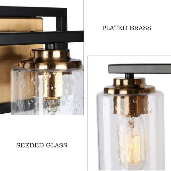 Zevni 20 in. 3-Light Modern Vintage Brass Bathroom Vanity