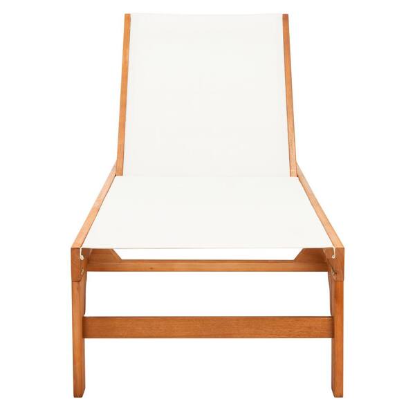 SAFAVIEH Ralden Beige Eucalyptus Wood Outdoor Lounge Chair without
