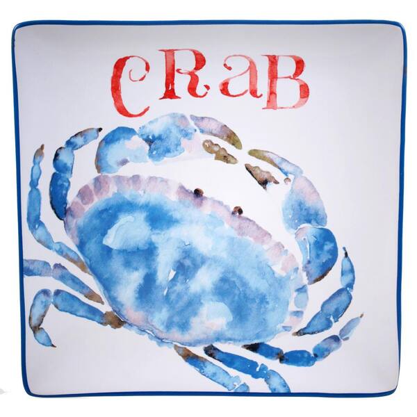 Certified International The Beach House Kitchen Collection Crab Square Platter