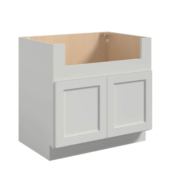 Hausvita 36-in W x 24-in D x 34.5-in H in Shaker Dove Plywood Ready to Assemble Farm Sink Base Cabinet with 2 Doors
