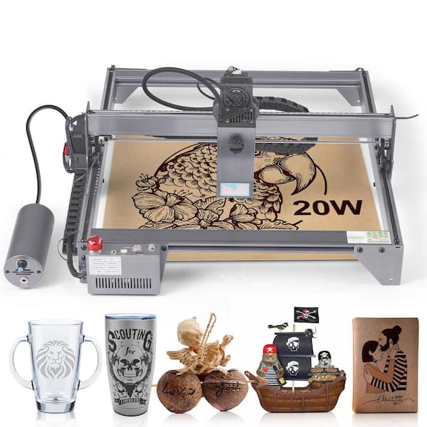 20 Watt Engraving Machine 15.7 in. x 15.7 in. Working Area 10000mm/min with Eye Protection Cutter for Wood Metal Acrylic