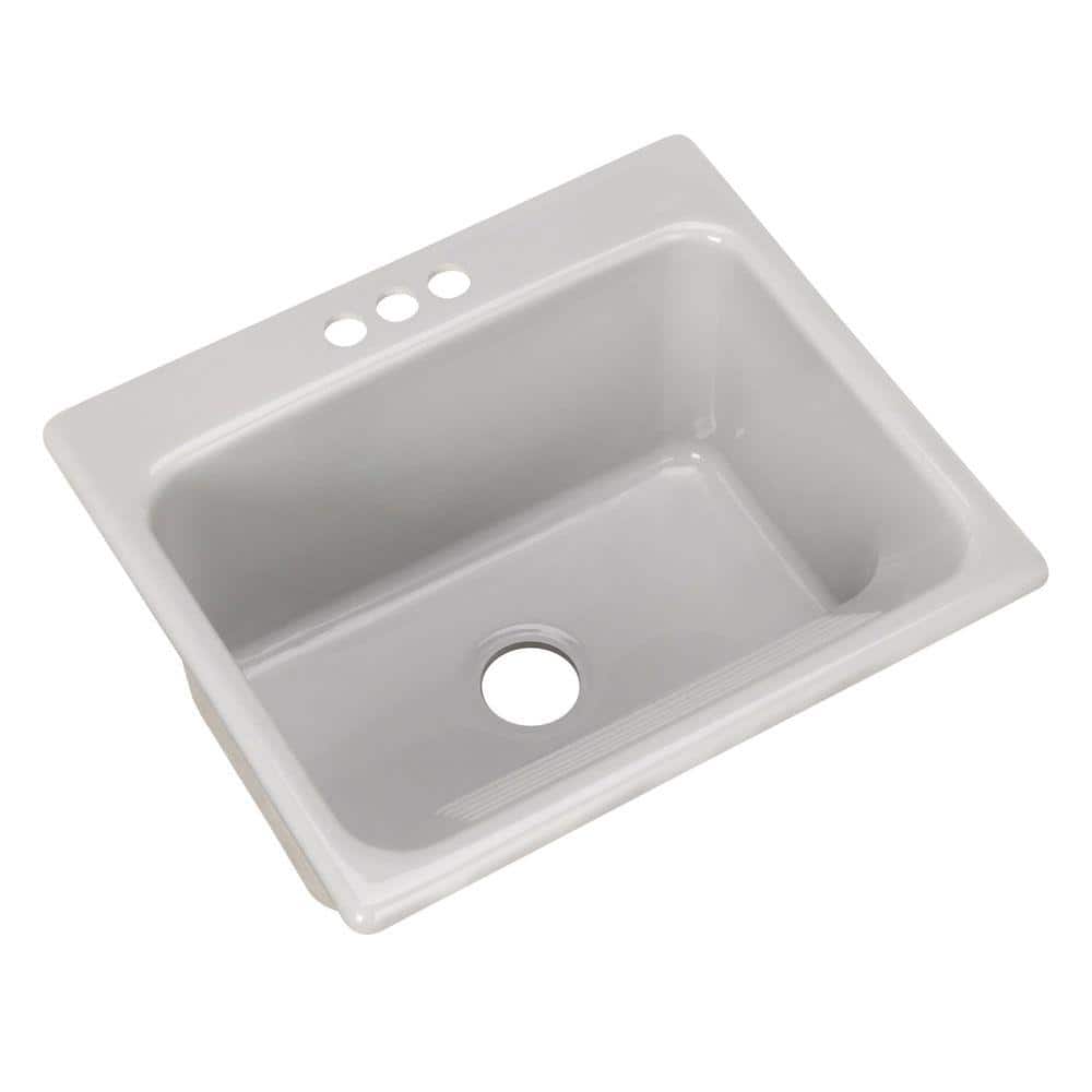 Thermocast Kensington Drop-In Acrylic 25 in. 3-Hole Single Bowl Utility ...