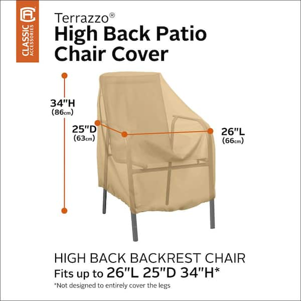 Classic Accessories Terrazzo High Back Patio Chair Cover 58932-EC - The  Home Depot