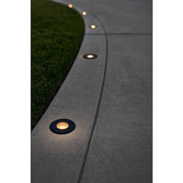 Sparta 50-Lumen Dot Low Voltage Stainless Steel Black Hardwired Integrated LED in Ground Well Light