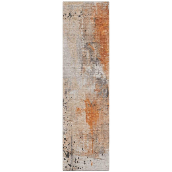 Chantille Machine Washable Indoor/Outdoor Abstract ACN1840 Orange 2 ft. 3 in. x 7 ft. 6 in. Runner Rug