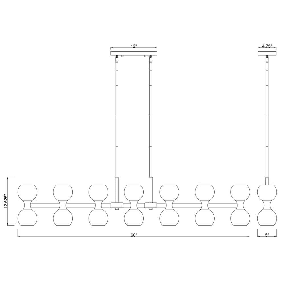 Artemis Matte Black 14-Light Linear Steel Chandelier
