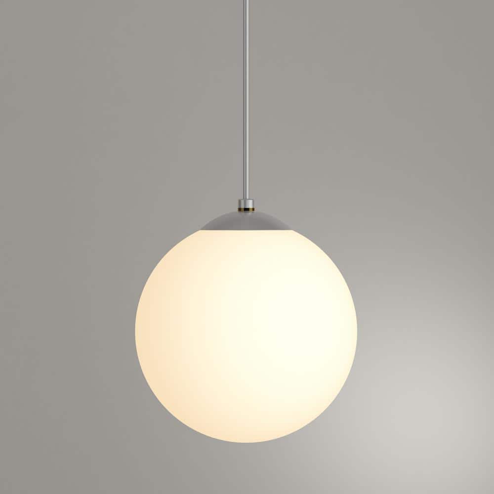 Satin White Glass Globe Pendant Light for Indoor Use