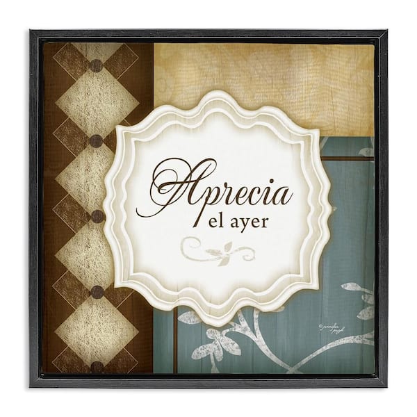 Stupell Industries Appreciate Yesterday by Jennifer Pugh Black Floater Frame Typography Graphic Art Print 25 in. x 25 in.
