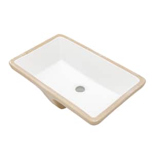 20.6 in. x 13.4 in. Undermount Rectangular Ceramic Bathroom Vessel Sink in White
