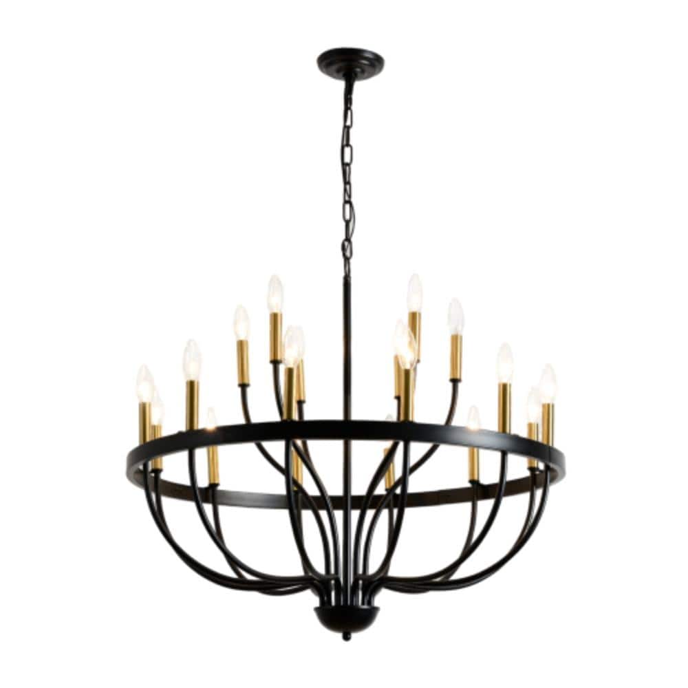 18-Light Industrial Iron Candle Chandelier Gold Black for Dining Living Room Kitchen price history on PriceWatchPro
