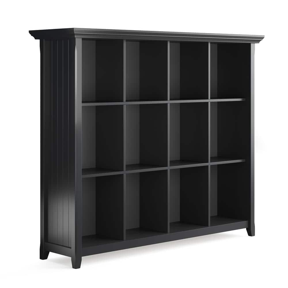 Brooklyn + Max 48 in. x 57 in. Black with 12-Cube Storage Brunswick ...