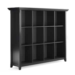 48 in. x 57 in. Black with 12-Cube Storage Brunswick Solid Wood Rustic