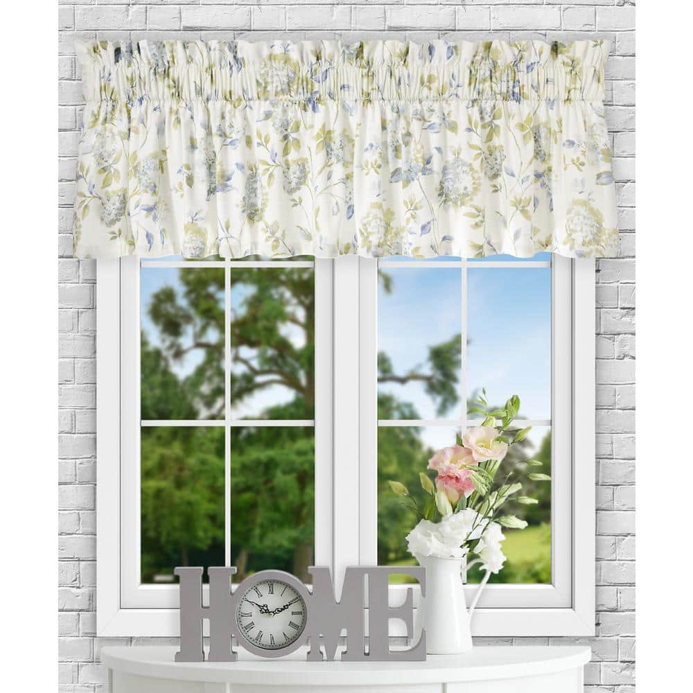Abigail Off-White Floral Cotton Blend Tailored Valance