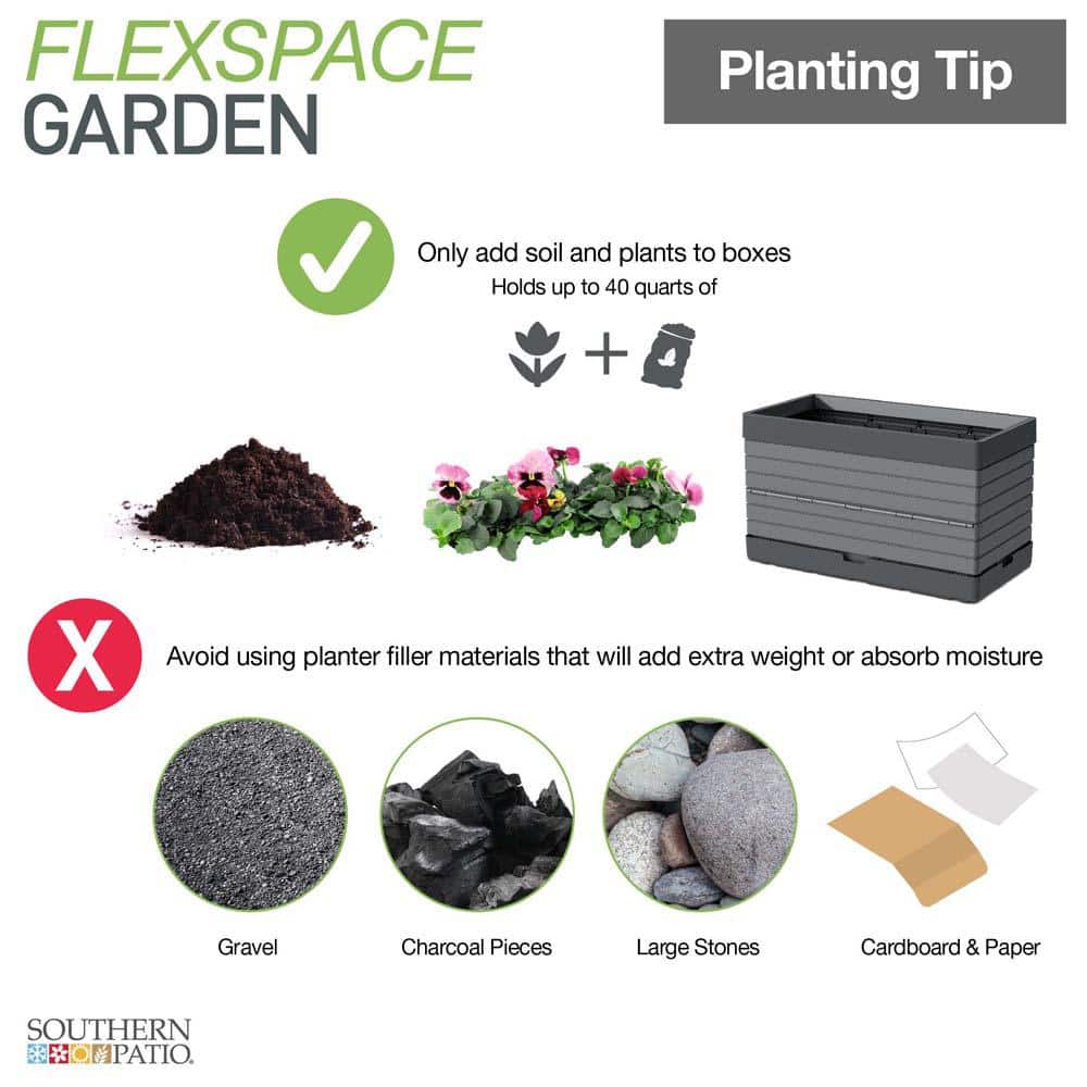 Gray Polypropylene Modular Raised Garden Planter Set