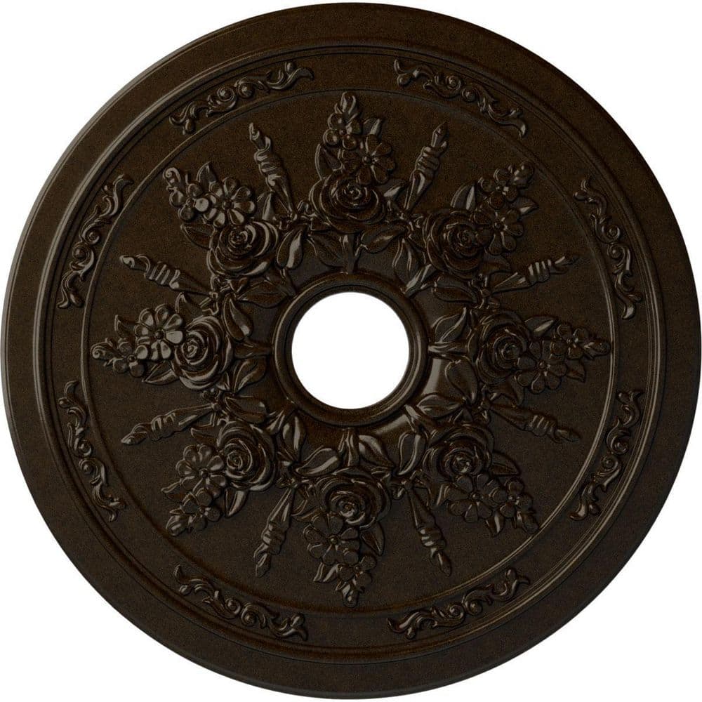 1-1/2 in. x 23-5/8 in. x 23-5/8 in. Polyurethane Rose and Ribbon Ceiling Medallion, Bronze price history on PriceWatchPro