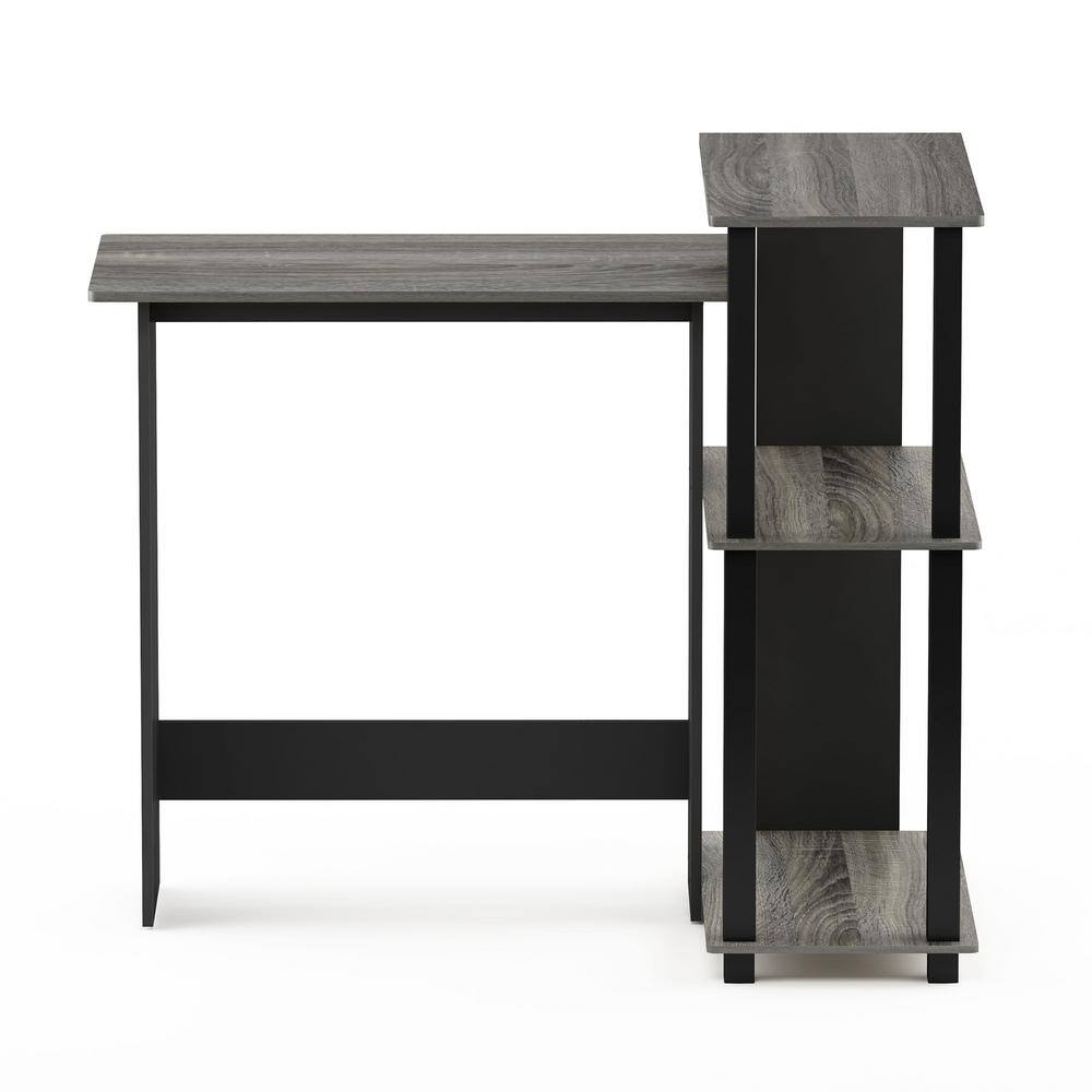 Abbott French Oak Grey Corner Computer Desk with Bookshelf
