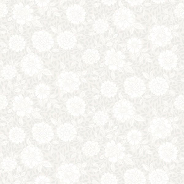 A-Street Prints Lizette Light Grey Charming Floral Wallpaper Sample ...