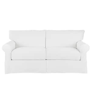Brookville 84 in. Classic Slip-Covered Sofa in Bleach White