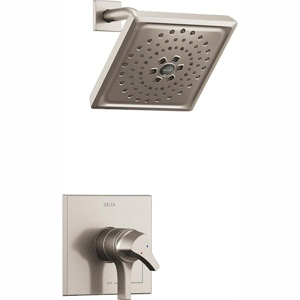 Delta Zura 1-Handle Shower Faucet Trim Kit with H2Okinetic Spray in Stainless (Valve Not Included)