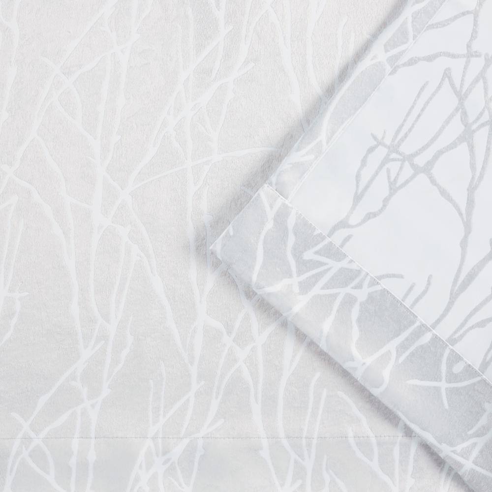Silver Polyester Room Darkening Grommet Curtain Panels