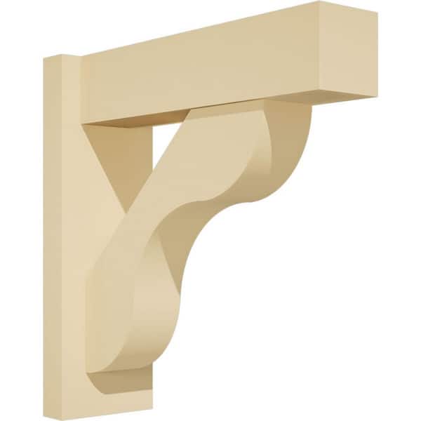 Ekena Millwork Carmel 5 in. W x 16 in. H x 16 in. D Signature Urethane Polyurethane Outlooker with Block Ends