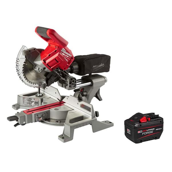 M18 FUEL 18V Lithium-Ion Brushless Cordless 7-1/4 in. Dual Bevel Sliding Compound Miter Saw w/ FORGE 12.0 Ah Battery