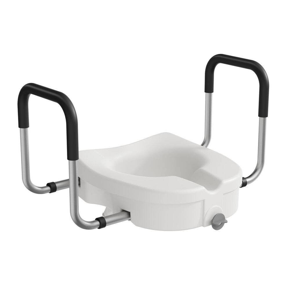 Raised Toilet Seat for Elongated Toilets with Handles, Adjustable Width, Padded Arms, Locking Design, 400 lb Capacity price history on PriceWatchPro