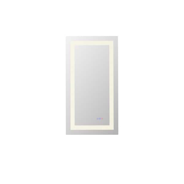 Timeless Home 36 in. W x 18 in. H Rectangular LED Frameless Mirror