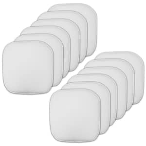 White, Honeycomb Memory Foam Square 16 in. x 16 in. Non-Slip Back Chair Cushion (12-Pack)
