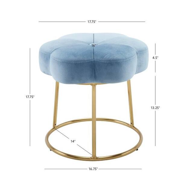 Blue velvet discount dressing table stool