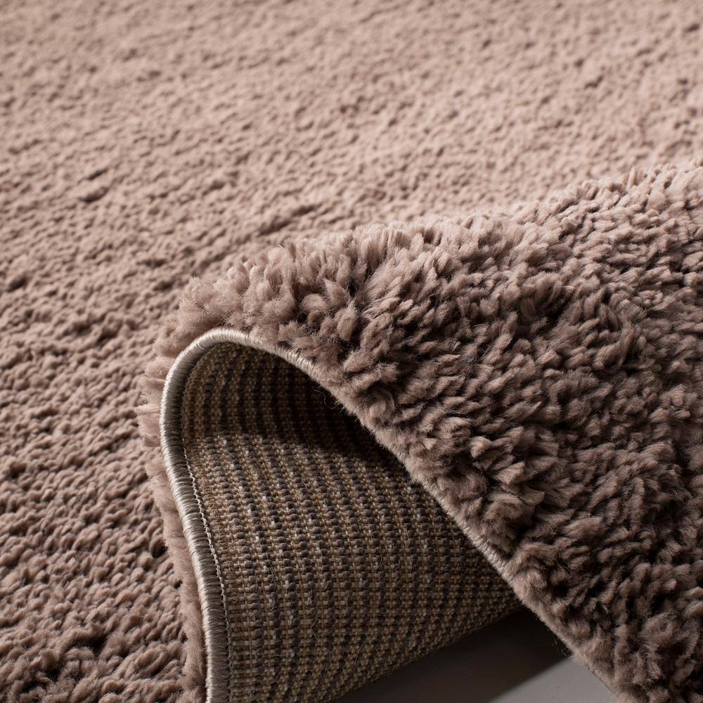 Taupe Easy-Care Synthetic 6' x 9' Rectangular Shag Rug