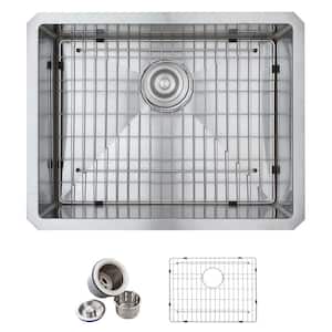 Professional Tight Radius 23 in. Undermount Single Bowl 16 Gauge Stainless Steel Kitchen Sink with Accessories