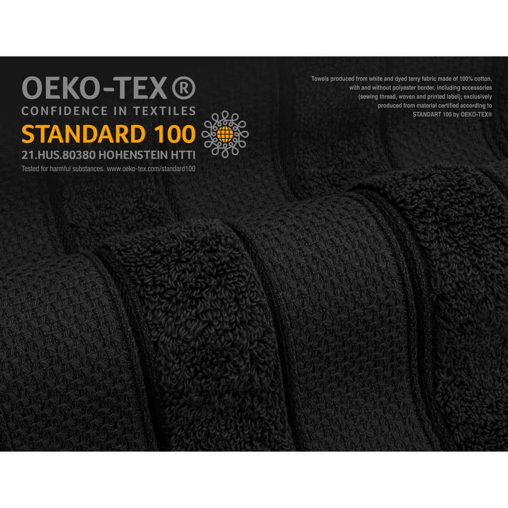 Luxury Black Turkish Cotton 6-Piece Towel Set