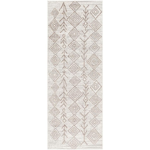 Livabliss Xiomara Gray 3 ft. x 7 ft. Indoor Machine-Washable Area Rug