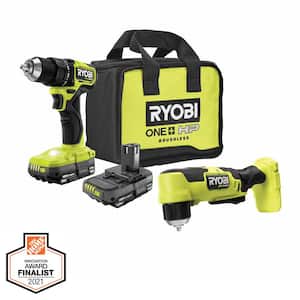ONE+ HP 18V Brushless Cordless Compact 1/2 in. Drill/Driver, 3/8 in. Right Angle Drill, (2) Batteries, Charger, and Bag