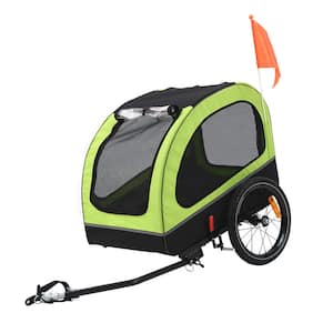 Light Green Dog Trailer Dog Buggy Bicycle Trailer Medium Foldable for Small and Medium Dogs