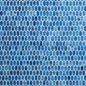 Glimmer Iridescent Marine 11.61 in. x 11.73 in. Polished Glass Wall Mosaic Tile (0.94 sq. ft./Each)