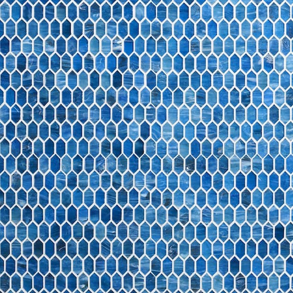 Ivy Hill Tile Glimmer Iridescent Marine 11.61 in. x 11.73 in. Polished Glass Wall Mosaic Tile (0.94 sq. ft./Each)