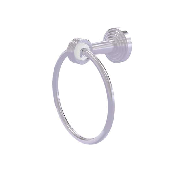Allied Brass Pacific Beach Wall Mounted Towel Ring with Groovy Accents in Satin Chrome