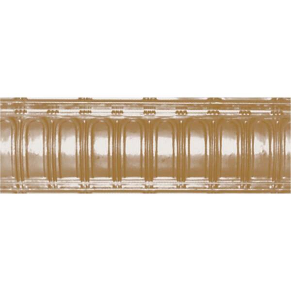 Shanko 6 in. x 4 ft. x 6 in. Satin Brass Nail-up/Direct Application Tin Ceiling Cornice (6-Pack)